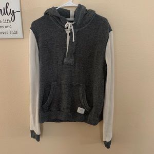 Gray and white Large unisex Guess Hooded Sweater